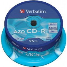 Диск CD-R Verbatim 700Mb 52x DataLife+ Cake Box (25шт) (43352)