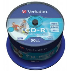 Диск CD-R Verbatim 700Mb 52x Wide Printable (50шт) (43309)