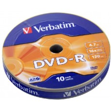 Диск DVD-R Verbatim 4.7Gb 16x AZO matt silver (10шт) (43729)