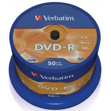 Диск DVD-R Verbatim 4.7Gb 16x Cake Box (50шт) (43548)