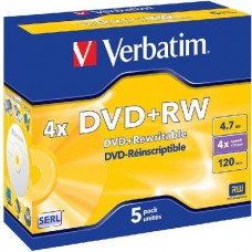 Диск DVD+RW Verbatim 4.7Gb 4x DataLife+ Jewel Case (5шт) (43229)