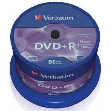 Диск DVD+R Verbatim 4.7Gb 16x Cake Box (50шт) (43550)