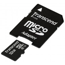 Карта памяти   32Gb MicroSD Transcend Class 10 + adapter (TS32GUSDU1)