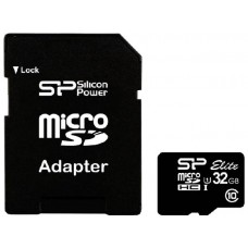 Карта памяти   32Gb MicroSD Silicon Power Class 10 + adapter (SP032GBSTHBU1V10-SP)