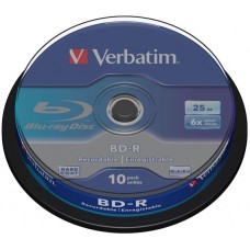 Диск BD-R Verbatim 25Gb 6x Cake Box (10 шт.) (43742)