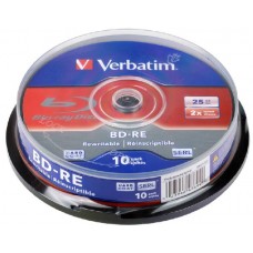 Диск BD-RE Verbatim 25Gb 2x Cake Box (10 шт.) (43694)