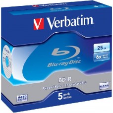 Диск BD-R Verbatim 25Gb 6x Jewel Case (5шт.) (43715)