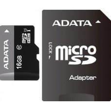 Карта памяти   16Gb MicroSD ADATA Class 10 + adapter (AUSDH16GUICL10-RA1)