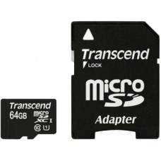 Карта памяти   64Gb MicroSD Transcend Class 10 + adapter (TS64GUSDU1)