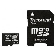 Карта памяти    8Gb MicroSD Transcend Class 10 + adapter (TS8GUSDHC10U1)