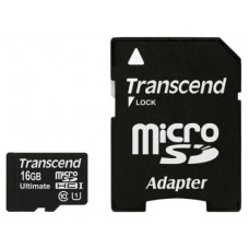 Карта памяти   16Gb MicroSD Transcend Class 10 + adapter (TS16GUSDHC10U1)