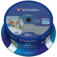 Диск BD-R Verbatim 25Gb 6x Cake Box Printable (25шт.) (43811)