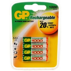 Аккумулятор GP (AAA, NiMH, 1000mAh, 4 шт)