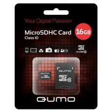 Карта памяти 16Gb MicroSD QUMO Class 10 + adapter (QM16GMICSDHC10)