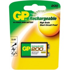 Аккумулятор GP (9V, NiMH, 200mAh, 1 шт)