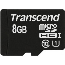 Карта памяти 8Gb MicroSD Transcend Class 10 (TS8GUSDCU1)