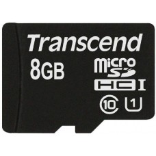 Карта памяти 8Gb MicroSD Transcend Class 10 + adapter (TS8GUSDU1)