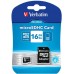 Карта памяти 16Gb MicroSD Verbatim Class 10 + adapter (44082)