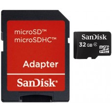 Карта памяти 32Gb MicroSD SanDisk Class 4 + adapter (SDSDQM-032G-B35A)