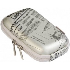 Чехол для фотоаппарата Riva 7023 PU Digital Case Silver Newspaper