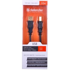 Кабель Defender USB 2.0 A (M) - USB B (M), 3м (USB04-10PRO)