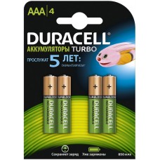 Аккумулятор Duracell (AAA, 850mAh, NiMH, 4 шт)