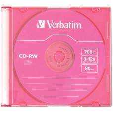 Диск CD-RW Verbatim 700Mb 10x DataLife+ Slim Color (1шт) (43167)