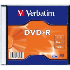 Диск DVD-R Verbatim 4.7Gb 16x Slim Case (100шт) (43547)