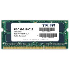 Оперативная память 8Gb DDR-III 1600Mhz Patriot SO-DIMM (PSD38G16002S)