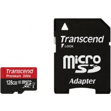 Карта памяти 128Gb MicroSD Transcend Class 10 + adapter (TS128GUSDU1)