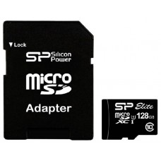 Карта памяти 128Gb MicroSD Silicon Power Elite Class 10 UHS-I + адаптер (SP128GBSTXBU1V10-SP)