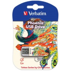 USB Flash накопитель 16Gb Verbatim Mini Tattoo Phoenix (49887)