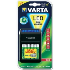 Зарядное устройство Varta LCD Plug Charger + 4x AA 2100mAh