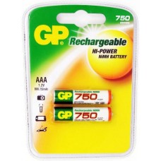 Аккумулятор GP (AAA, NiMH, 750mAh, 2 шт)