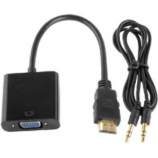 Переходник Orient HDMI (M) - VGA (F)+аудио, 0.2м (C100)