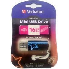 USB Flash накопитель 16Gb Verbatim Mini Neon Blue (49395)