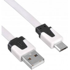 Кабель Buro USB 2.0 A (M) - Micro USB B (M), 1м (BHP MICROUSB 1M FLAT) White