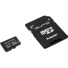 Карта памяти 16Gb MicroSD QUMO Class 10 + адаптер (QM16GMICSDHC10U1)