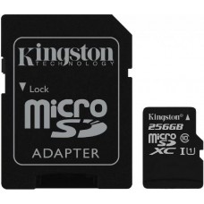 Карта памяти 256Gb MicroSD Kingston Class 10 + адаптер (SDC10G2/256GB)