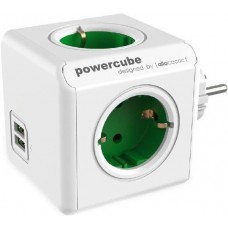 Сетевой разветвитель Allocacoc PowerСube Original Green 2x USB