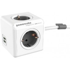 Сетевой удлинитель Allocacoc PowerCube Extended Grey 2x USB