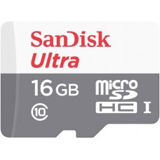 Карта памяти 16Gb MicroSD SanDisk Ultra Class 10 (SDSQUNS-016G-GN3MN)