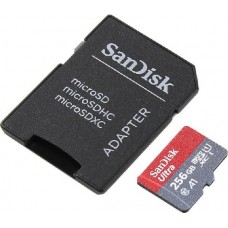 Карта памяти 256Gb MicroSD SanDisk Ultra Class 10 + SD adapter (SDSQUAR-256G-GN6MA)