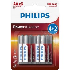 Батарейка Philips Power Alkaline (1.5V, AA, 6 шт)