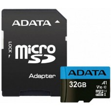 Карта памяти 32Gb MicroSD ADATA Premier Class 10 + адаптер (AUSDH32GUICL10A1-RA1)