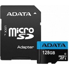 Карта памяти 128Gb MicroSD ADATA Premier Class 10 UHS-I + адаптер (AUSDX128GUICL10A1-RA1)