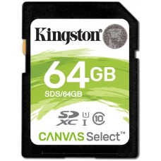 Карта памяти 64Gb Kingston Canvas Select SDXC Class 10 (SDS/64GB)