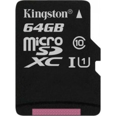 Карта памяти 64Gb MicroSD Kingston Canvas Select Class 10 (SDCS/64GBSP)