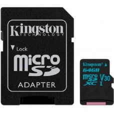 Карта памяти 64Gb MicroSD Kingston Class 10 + адаптер (SDCG2/64GB)