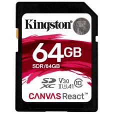 Карта памяти 64Gb Kingston SDXC Class 10 UHS-I U3 (SDR/64GB)